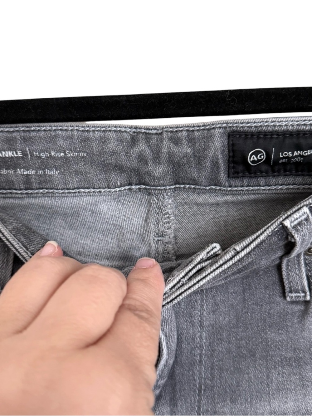 AG Adriano Goldschmied Farrah Ankle High Rise Skinny Jeans Gray Wash Sz 27R - Picture 2 of 4